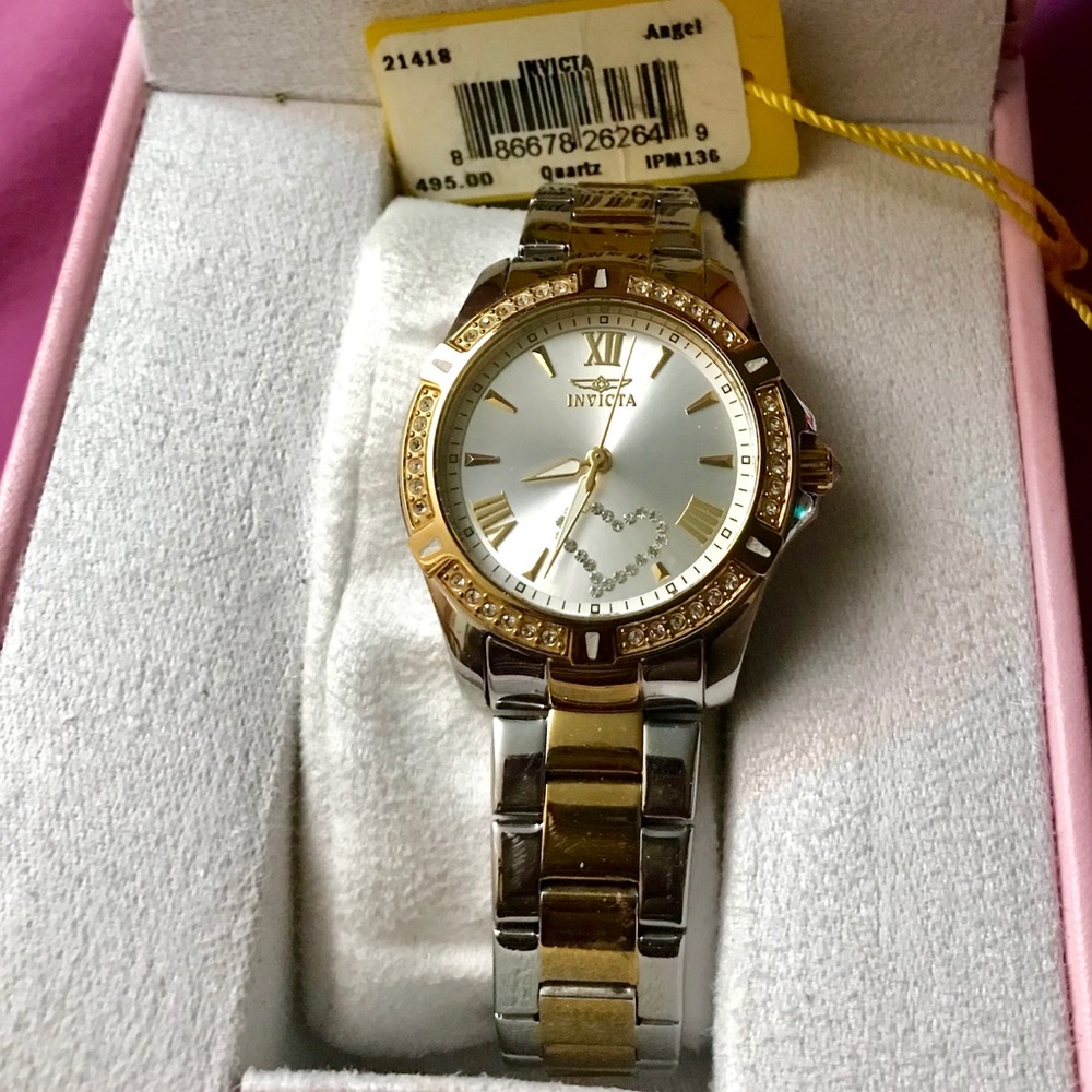 Invicta Watch Angel rhinestone two tone